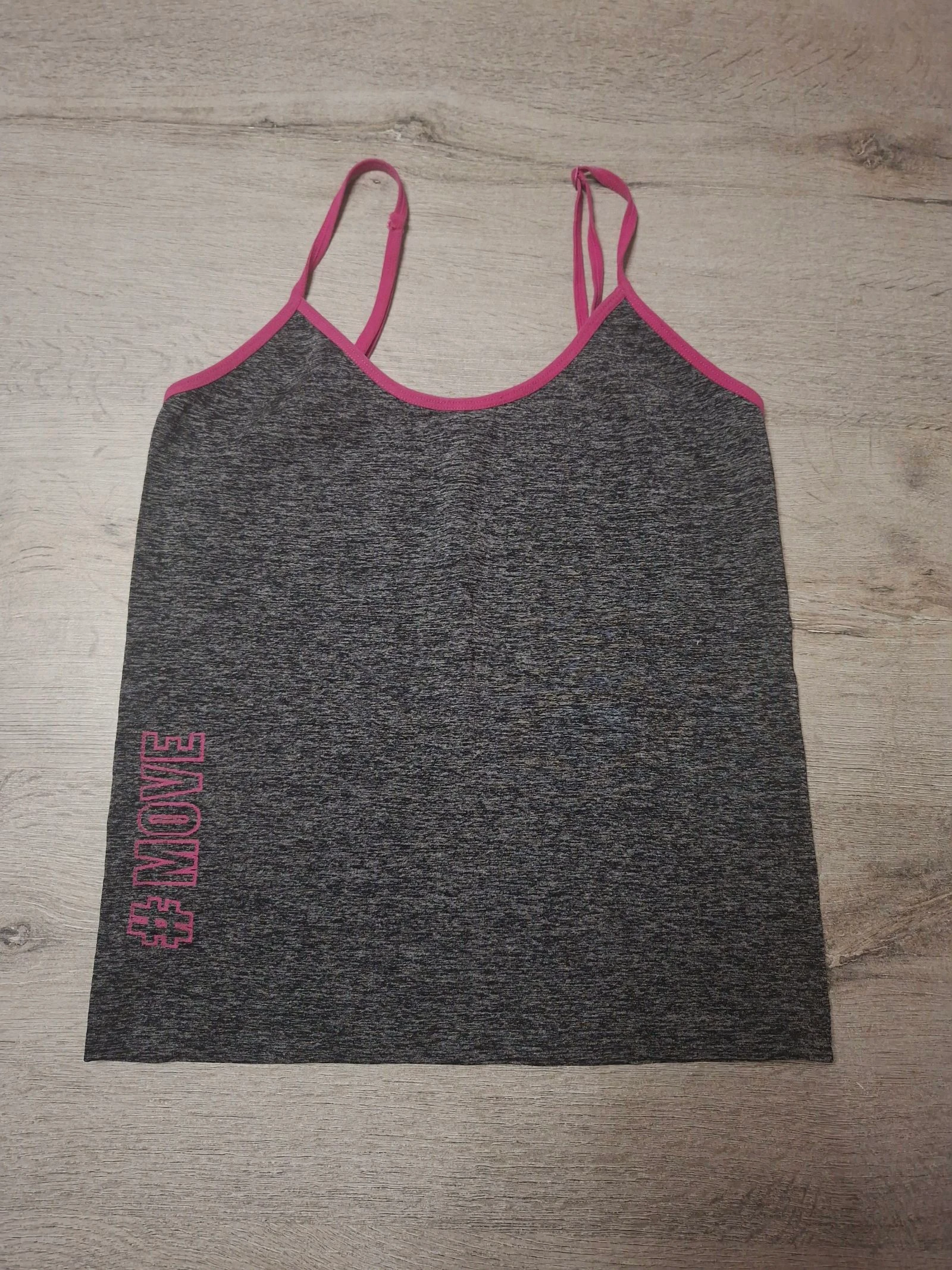 🌷F2-08🌷Débardeur mulher cinza mesclado & rosa – Tamanho P/M – Conforto, estilo e feminilidade no dia a dia🌷 – photo 2